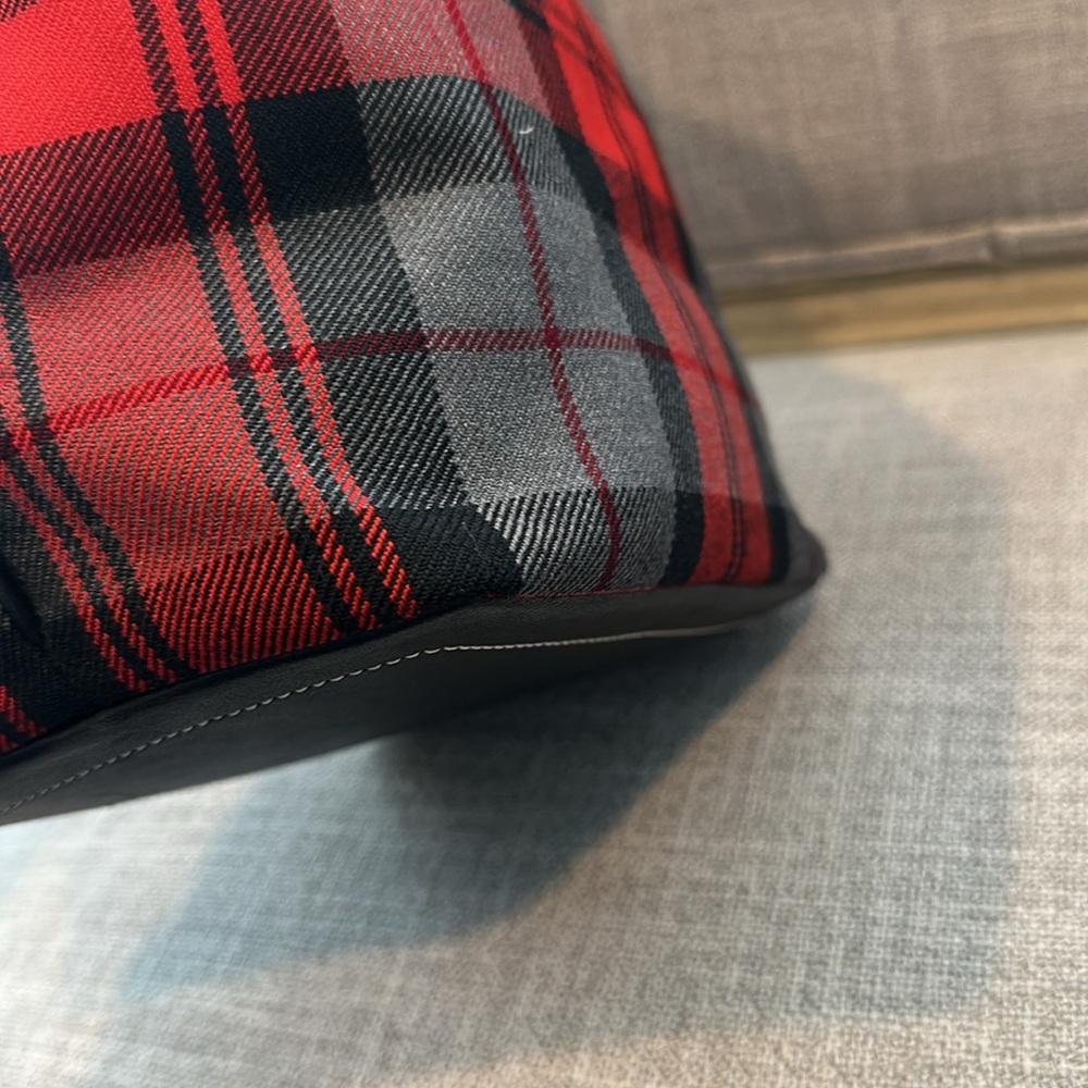 Coach Red and Black Plaid Mini Bag - Picture 11 of 16